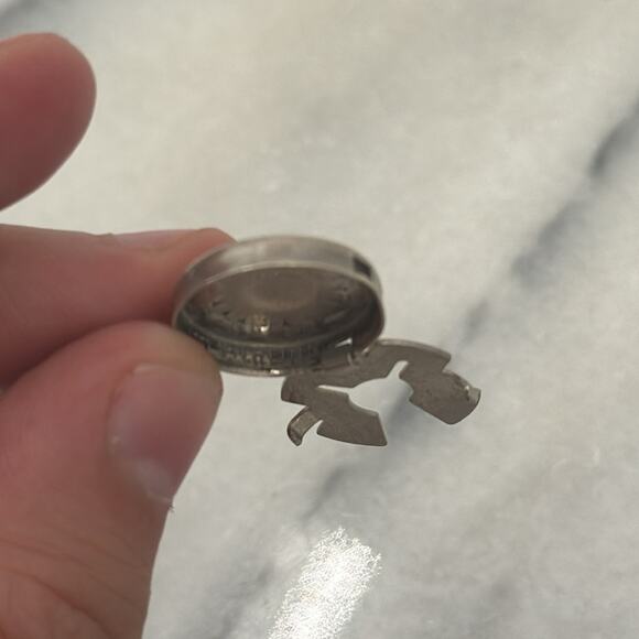 Vintage Sterling silver Navajo purple turquoise button covers - Picture 4 of 5